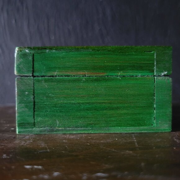 Aquarian Tarot Three Of Cups Wooden Storage Box With Green Finish - Picture 6 of 10